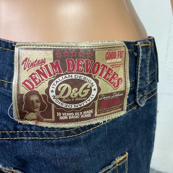 Dolce & Gabbana Y2K Wonder Vintage Denim Devotees skinny  zipper slit jeans 30 - Picture 6 of 13